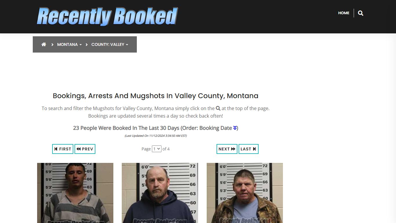 Bookings, Arrests and Mugshots in Valley County, Montana - Recently Booked